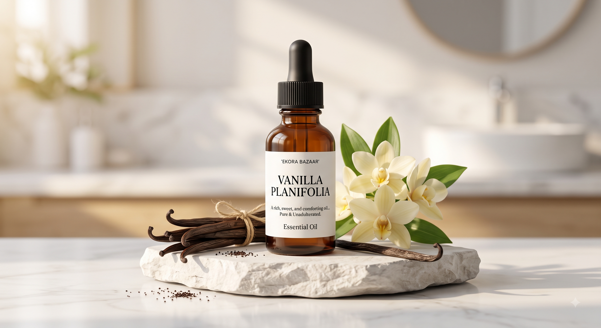 VANILLA ESSENTIAL OIL (NATURAL OIL) 100% PURE , DISTILLED ESSENTIAL OILS